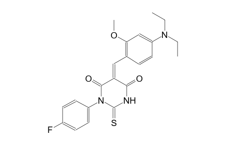 (5E)-5-[4-(diethylamino)-2-methoxybenzylidene]-1-(4-fluorophenyl)-2-thioxodihydro-4,6(1H,5H)-pyrimidinedione