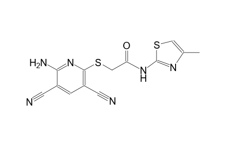 acetamide, 2-[(6-amino-3,5-dicyano-2-pyridinyl)thio]-N-(4-methyl-2-thiazolyl)-