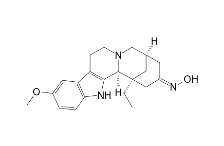 1,5-Methanoazocino[1',2':1,2]pyrido[3,4-b]indol-3(4H)-one, 1-ethyl-1,2,5,6,8,9,14,14b-octahydro-11-methoxy-, oxime, [1S-(1.alpha.,5.alpha.,14b.alpha.)]-