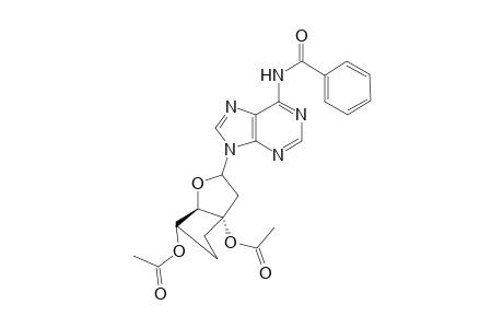 N(6)-Benzoyl-9-[2'-deoxy-3',5-O-diacetyl-3',5'-ethano-.beta.-D-ribofuranosyl]adenine