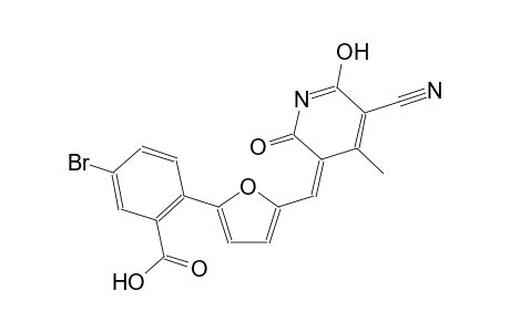 5-bromo-2-{5-[(Z)-(5-cyano-6-hydroxy-4-methyl-2-oxo-3(2H)-pyridinylidene)methyl]-2-furyl}benzoic acid