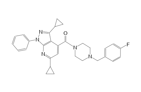 3,6-dicyclopropyl-4-{[4-(4-fluorobenzyl)-1-piperazinyl]carbonyl}-1-phenyl-1H-pyrazolo[3,4-b]pyridine