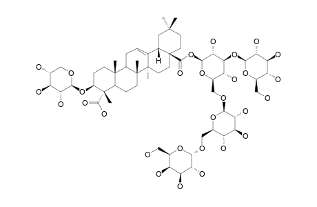 #1;SAPONARIOSIDE-C;3-O-BETA-D-XYLOPYRANOSYL-GYPSOGENIC-ACID-28-O-ALPHA-D-GALACTOPYRANOSYL-(1-6)-BETA-D-GLUCOPYRANOSYL-(1-6)-[BETA-D-GLUCOPYRANOSYL-(1-3)]-BETA-