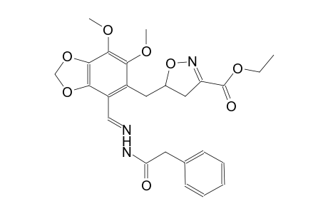 3-isoxazolecarboxylic acid, 5-[[6,7-dimethoxy-4-[(E)-[(phenylacetyl)hydrazono]methyl]-1,3-benzodioxol-5-yl]methyl]-4,5-dihydro-, ethyl ester