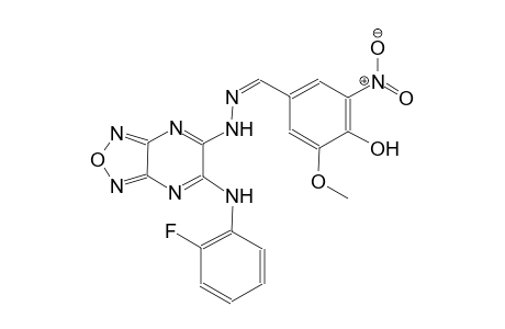 4-Hydroxy-3-methoxy-5-nitrobenzaldehyde [6-(2-fluoroanilino)[1,2,5]oxadiazolo[3,4-b]pyrazin-5-yl]hydrazone