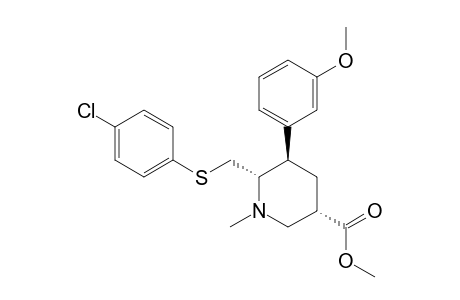 TRANS-2-AX-(PARA-CHLOROPHENYLTHIOMETHYL)-3-AX-(3-METHOXYPHENYL)-5-CARBOMETHOXY-N-METHYLPIPERIDINE