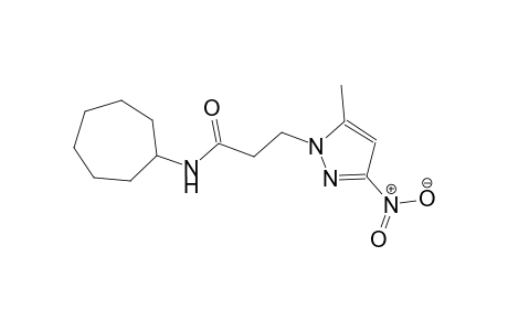 N-cycloheptyl-3-(5-methyl-3-nitro-1H-pyrazol-1-yl)propanamide