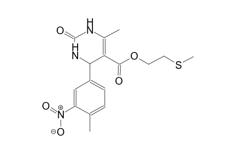 5-pyrimidinecarboxylic acid, 1,2,3,4-tetrahydro-6-methyl-4-(4-methyl-3-nitrophenyl)-2-oxo-, 2-(methylthio)ethyl ester