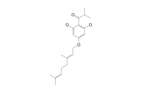 1-[4-[(2E)-3,7-dimethylocta-2,6-dienoxy]-2,6-dihydroxyphenyl]-2-methylpropan-1-one
