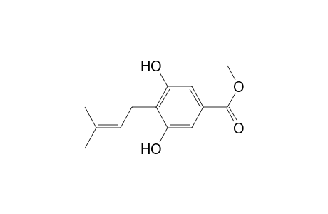 Benzoic acid, 3,5-dihydroxy-4-(3-methyl-2-butenyl)-, methyl ester