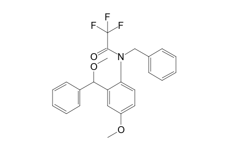 2,2,2-trifluoro-N-[4-methoxy-2-[methoxy(phenyl)methyl]phenyl]-N-(phenylmethyl)acetamide