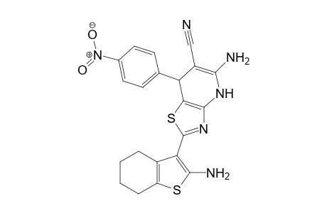 5-Amino-2-(2-amino-4,5,6,7-tetrahydrobenzo[b]thiophen-3-yl)-7-(4-nitrophenyl)-4,7-dihydrothiazolo[4,5-b]pyridine-6-carbonitrile