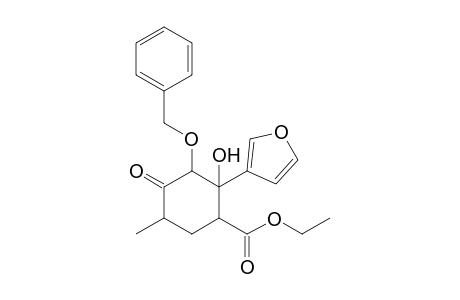 Ethyl (1RS,2SR,3RS,5SR)-2-(3'-furyl)-2-hydroxy-5-methyl-3-(phenylmethoxy)-4-oxocyclohexane-1-carboxylate