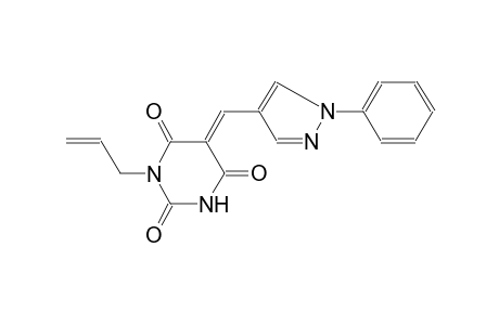 2,4,6(1H,3H,5H)-pyrimidinetrione, 5-[(1-phenyl-1H-pyrazol-4-yl)methylene]-1-(2-propenyl)-, (5E)-
