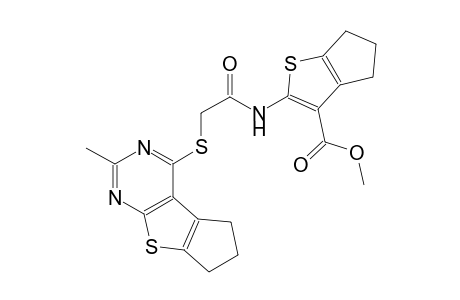 4H-cyclopenta[b]thiophene-3-carboxylic acid, 2-[[[(6,7-dihydro-2-methyl-5H-cyclopenta[4,5]thieno[2,3-d]pyrimidin-4-yl)thio]acetyl]amino]-5,6-dihydro-, methyl ester
