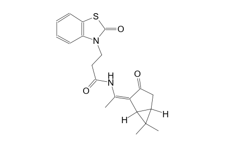 N-{(1Z)-1-[(1S,5R)-6,6-dimethyl-3-oxobicyclo[3.1.0]hex-2-ylidene]ethyl}-3-(2-oxo-1,3-benzothiazol-3(2H)-yl)propanamide