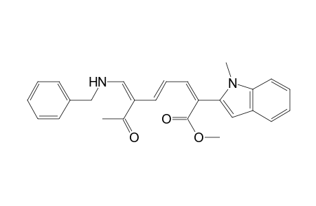 Methyl 6-acetyl-7-(benzylzmino)-2-(1-methyl-2-indolyl)-2,4,6-heptatrienoate