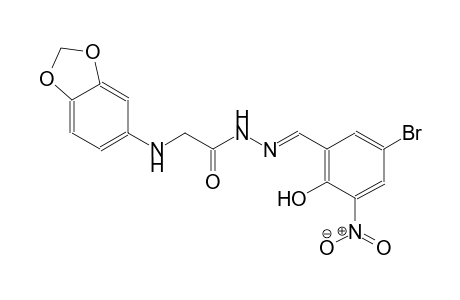 2-(1,3-benzodioxol-5-ylamino)-N'-[(E)-(5-bromo-2-hydroxy-3-nitrophenyl)methylidene]acetohydrazide