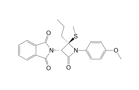trans-1-(4-Methoxyphenyl)-3-phthalimido-4-(n-propyl)-4-methylthio-azetidin-2-one