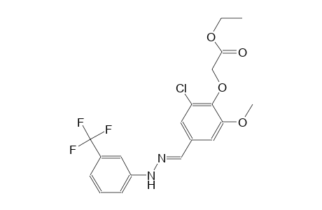 ethyl [2-chloro-6-methoxy-4-((E)-{[3-(trifluoromethyl)phenyl]hydrazono}methyl)phenoxy]acetate