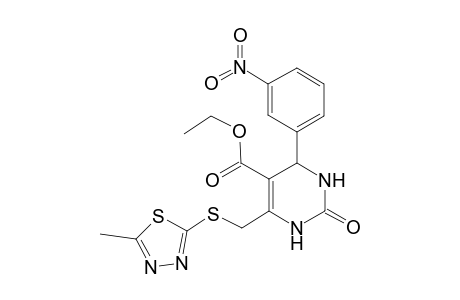 2-keto-6-[[(5-methyl-1,3,4-thiadiazol-2-yl)thio]methyl]-4-(3-nitrophenyl)-3,4-dihydro-1H-pyrimidine-5-carboxylic acid ethyl ester