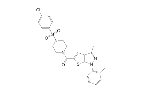 5-({4-[(4-chlorophenyl)sulfonyl]-1-piperazinyl}carbonyl)-3-methyl-1-(2-methylphenyl)-1H-thieno[2,3-c]pyrazole