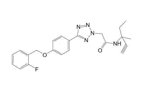 2-[5-[4-[(2-fluorophenyl)methoxy]phenyl]-1,2,3,4-tetrazol-2-yl]-N-(3-methylpent-1-yn-3-yl)ethanamide