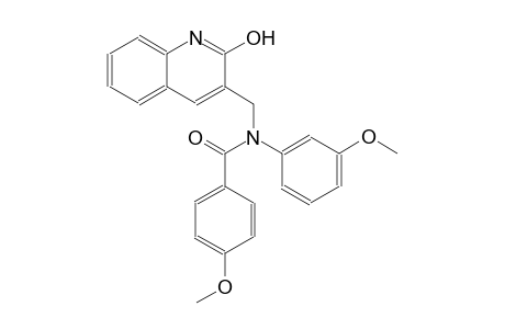 N-[(2-hydroxy-3-quinolinyl)methyl]-4-methoxy-N-(3-methoxyphenyl)benzamide