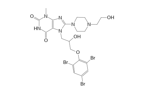 8-[4-(2-hydroxyethyl)-1-piperazinyl]-7-[2-hydroxy-3-(2,4,6-tribromophenoxy)propyl]-3-methyl-3,7-dihydro-1H-purine-2,6-dione