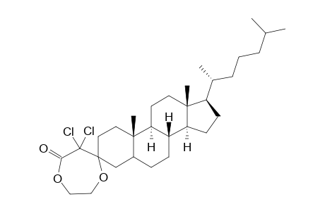 Spiro[cholestane-3,6-7,7-dichlorodioxepanone]