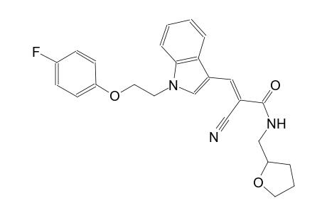 (2E)-2-cyano-3-{1-[2-(4-fluorophenoxy)ethyl]-1H-indol-3-yl}-N-(tetrahydro-2-furanylmethyl)-2-propenamide