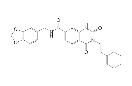 N-(1,3-benzodioxol-5-ylmethyl)-3-[2-(1-cyclohexen-1-yl)ethyl]-2,4-dioxo-1,2,3,4-tetrahydro-7-quinazolinecarboxamide