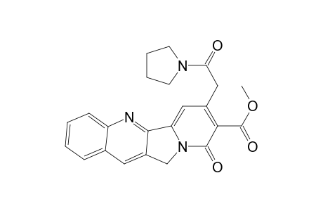Indolizino[1,2-b]quinoline-8-carboxylic acid, 9,11-dihydro-9-oxo-7-[2-oxo-2-(1-pyrrolidinyl)ethyl]-, methyl ester