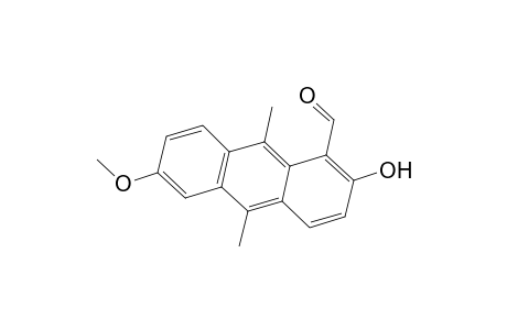 2-Hydroxy-6-methoxy-9,10-dimethyl-1-anthracenecarbaldehyde