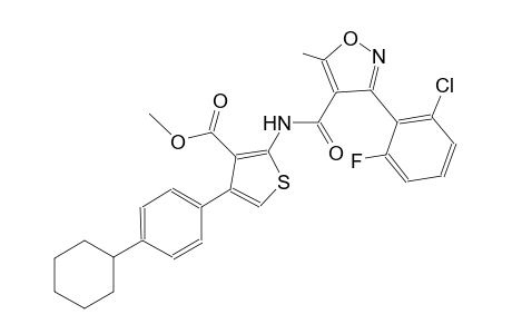 methyl 2-({[3-(2-chloro-6-fluorophenyl)-5-methyl-4-isoxazolyl]carbonyl}amino)-4-(4-cyclohexylphenyl)-3-thiophenecarboxylate