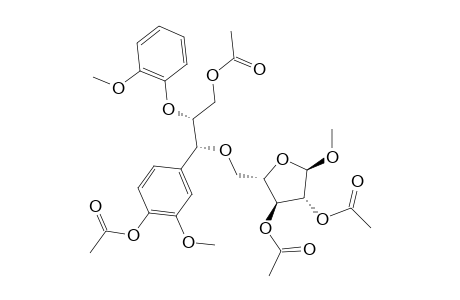 acetic acid [(2S,3S,4R,5R)-4-acetoxy-2-[[(1R,2R)-3-acetoxy-1-(4-acetoxy-3-methoxy-phenyl)-2-(2-methoxyphenoxy)propoxy]methyl]-5-methoxy-tetrahydrofuran-3-yl] ester