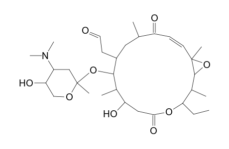 4-Hydroxy-6-(2-methyl-4-dimethylamino-5-hydroxy-1-oxacyclohexyloxy)-7-(formylmethyl)-16-ethyl-5,9,13,15-tetramethyl-13,14-epoxy-1-oxacyclohexadeca-11-en-2,10-dione