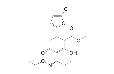 2-Cyclohexene-1-carboxylic acid, 6-(5-chloro-2-furanyl)-3-[1-(ethoxyimino)propyl]-2-hydroxy-4-oxo-, methyl ester