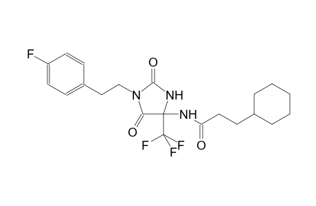 3-cyclohexyl-N-[1-[2-(4-fluorophenyl)ethyl]-2,5-dioxo-4-(trifluoromethyl)-4-imidazolidinyl]propanamide