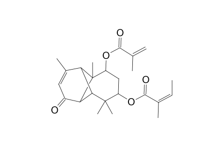 9.beta.-methacryloxy- or -tiglinoyloxy-7.alpha.-senecioyloxy-1-oxo-.alpha.-longpinene