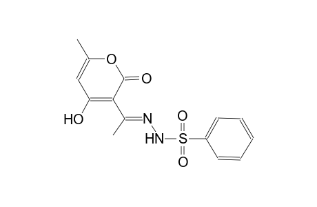 N'-[(E)-1-(4-hydroxy-6-methyl-2-oxo-2H-pyran-3-yl)ethylidene]benzenesulfonohydrazide