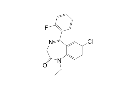 7-CHLORO-1-ETHYL-5-(ORTHO-FLUOROPHENYL)-3H-[1,4]-BENZODIAZEPIN-2-ONE