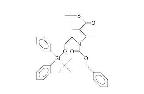 Benzyl (R)-(<T-butyldiphenylsilyl>oxymethyl)-3-(<T-butylthio>carbonyl)-4,5-dihydro-2-methyl-1H-pyrrole-1-carboxylate