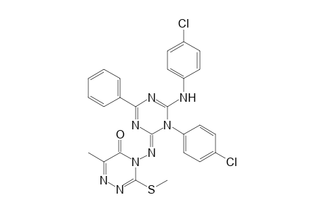 6-(4-Chlorophenyl)amino-2-(6-methyl-3-methylthio-5-oxo-4,5-dihydro-1,2,4-triazin-4-ylimino)-1-(4-chlorophenyl)-4-phenyl-1,2-dihydro-1,3,5-triazine
