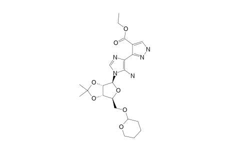 5-AMINO-1-[2,3-O-ISOPROPYLIDENE-5-(2-TETRAHYDROPYRANYL)-BETA-D-RIBOFURANOSYL]-4-[4-(ETHOXYCARBONYL)-PYRAZOL-3-YL]-IMIDAZOL