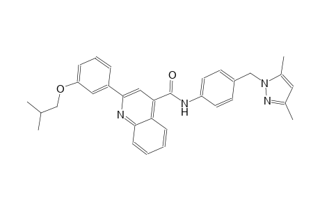 N-{4-[(3,5-dimethyl-1H-pyrazol-1-yl)methyl]phenyl}-2-(3-isobutoxyphenyl)-4-quinolinecarboxamide