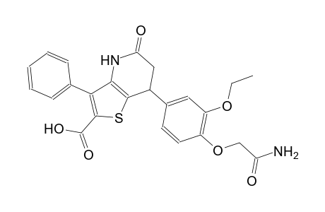 thieno[3,2-b]pyridine-2-carboxylic acid, 7-[4-(2-amino-2-oxoethoxy)-3-ethoxyphenyl]-4,5,6,7-tetrahydro-5-oxo-3-phenyl-