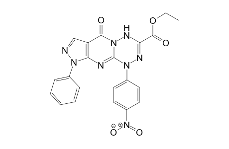 3-Ethoxycarbonyl-1-(p-nitrophenyl)-9-phenyl-1,4-dihydropyrazolo[3,4-d]pyrimido[1,2-b][1,2,4,5]tetrazin-6-one