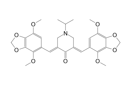 4-piperidinone, 3,5-bis[(4,7-dimethoxy-1,3-benzodioxol-5-yl)methylene]-1-(1-methylethyl)-, (3E,5E)-