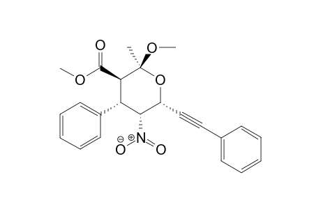 (2S,3S,4S,5R,6R)-2-Methoxy-3-methoxycarbonyl-2-methyl-5-nitro-4-phenyl-6-(phenylethynyl)tetrahydro-2H-pyran